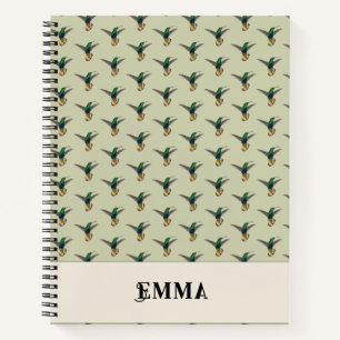 Vintage Hummingbird Personalized Notebook