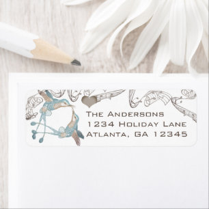 Vintage Hummingbirds Aqua Blue & Coral Labels