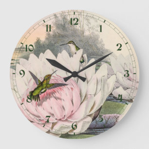 Vintage Hummingbirds by John Gould Large Clock