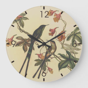 Vintage Hummingbirds by John Gould Large Clock