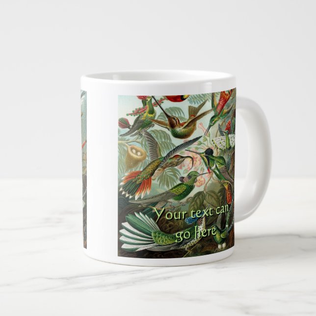 Vintage Hummingbirds Large Coffee Mug (Front Right)