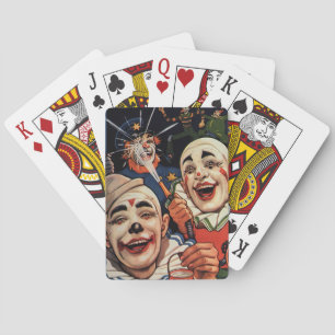 Vintage Humor, Laughing Circus Clowns and Police Playing Cards