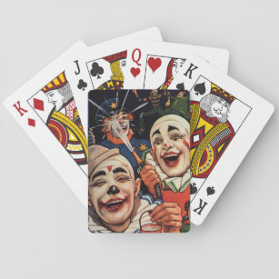 Vintage Humor, Laughing Circus Clowns and Police Playing Cards