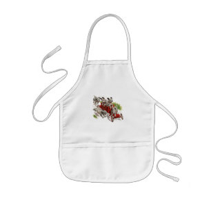 Vintage Humour Cute Dalmatian Puppy Dogs Fire Truc Kids Apron