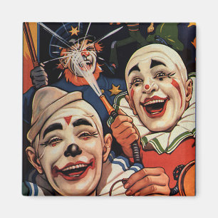 Vintage Humour, Laughing Circus Clowns and Police Magnet