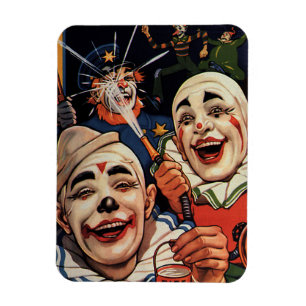 Vintage Humour, Laughing Circus Clowns and Police Magnet