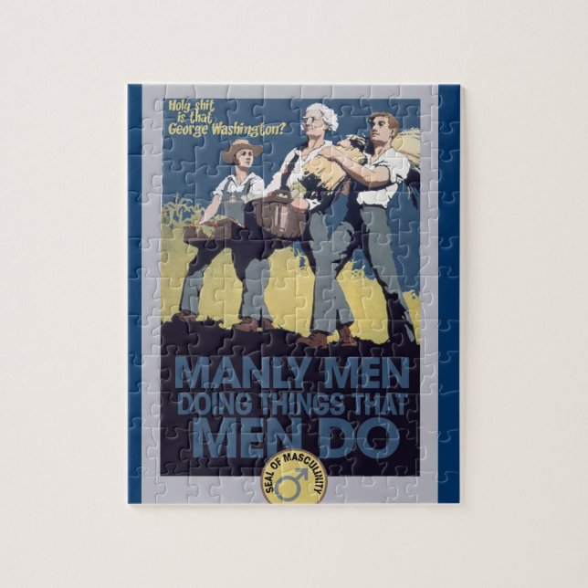 Vintage Humour Manly MEN Jigsaw Puzzle (Vertical)