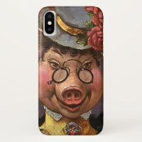 Vintage Humour, Silly and Funny Victorian Lady Pig