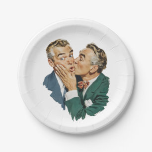 Vintage Humour Surprise Kiss Scene Paper Plate