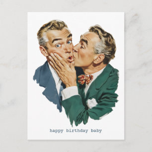 Vintage Humour Surprise Kiss Scene Postcard