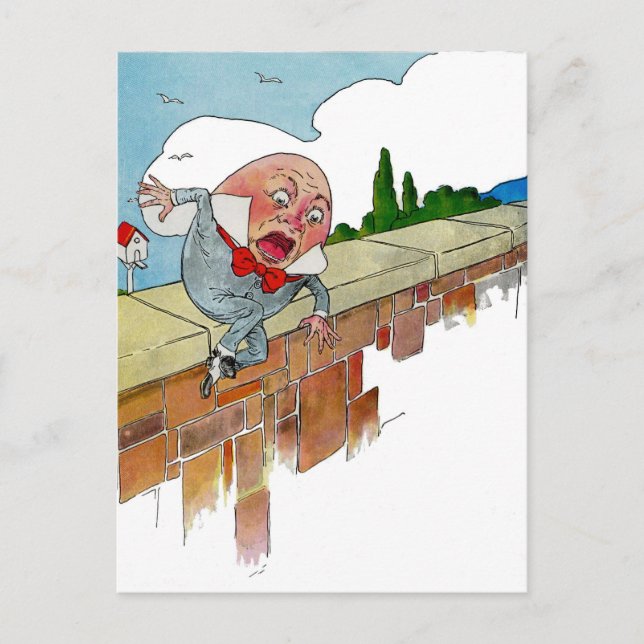 Vintage Humpty Dumpty Nursery Rhyme Illustration Postcard (Front)