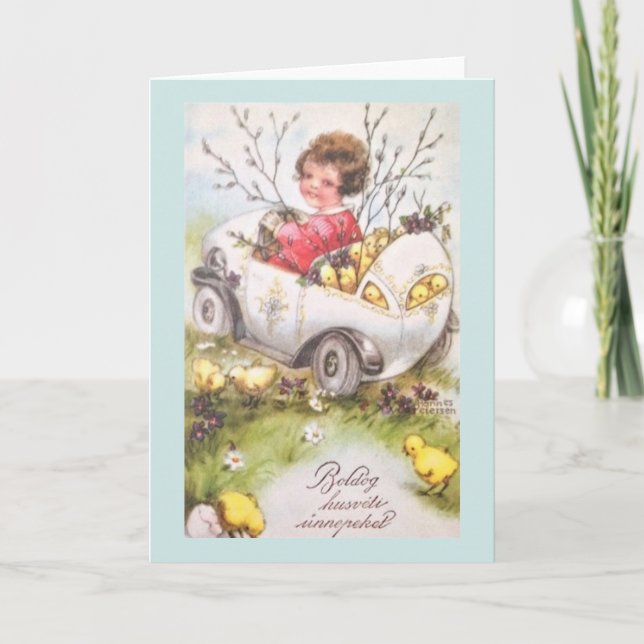 Vintage Hungarian Easter Greeting Card (Front)