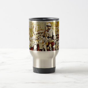 Vintage Hunter With Dogs Aluminium Travel Mug