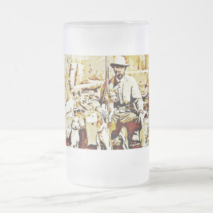 Vintage Hunter With Dogs Painting Frosted Mug