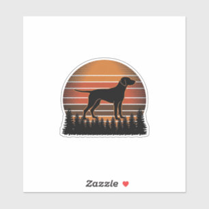 Vintage Hunting Dog Sunset Forest Vector Design_1