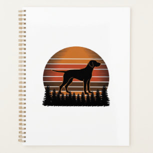 Vintage Hunting Dog Sunset Forest Vector Design_1 Planner