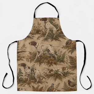 Vintage Hunting Dogs & Game Birds Pattern Apron