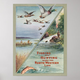 Vintage Hunting-Fishing Poster