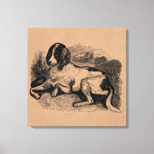 Vintage Hunting Hound Dog 1800s Hounds Dogs Canvas Print
