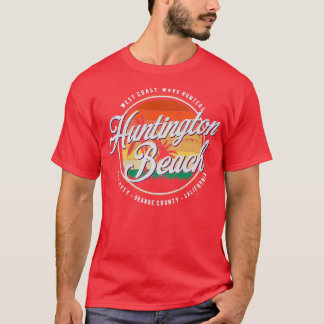 Vintage Huntington Beach Badge Surfing Life OC Cal T-Shirt