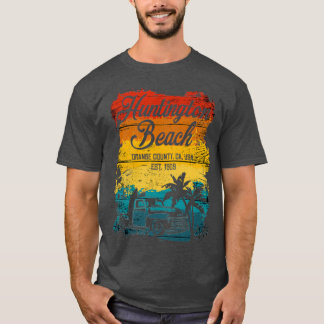 Vintage Huntington Beach Surfing Life Orange Count T-Shirt