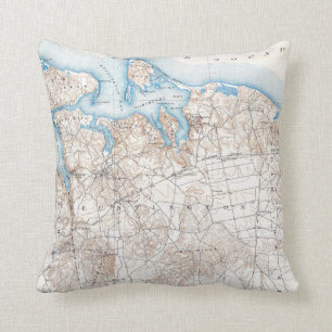 Vintage Huntington Northport Long Island New York Cushion