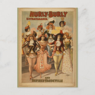 Vintage: Hurly Burly Extravaganza, 1899 Postcard