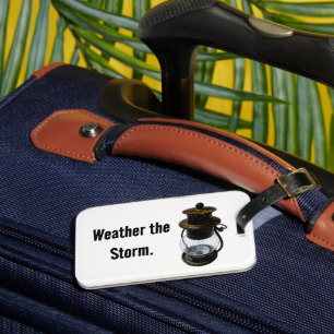 Vintage Hurricane Lantern Wilderness Camping Art Luggage Tag