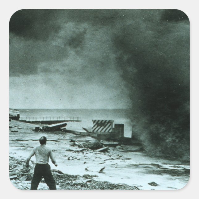 Vintage Hurricane Wave Square Sticker (Front)