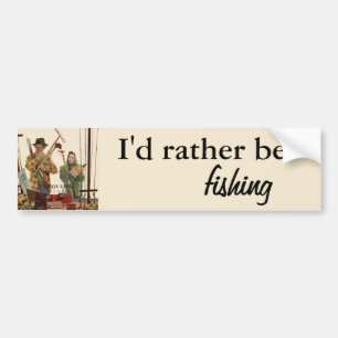 Vintage Husband and Wife with Gardening Tools Bumper Sticker