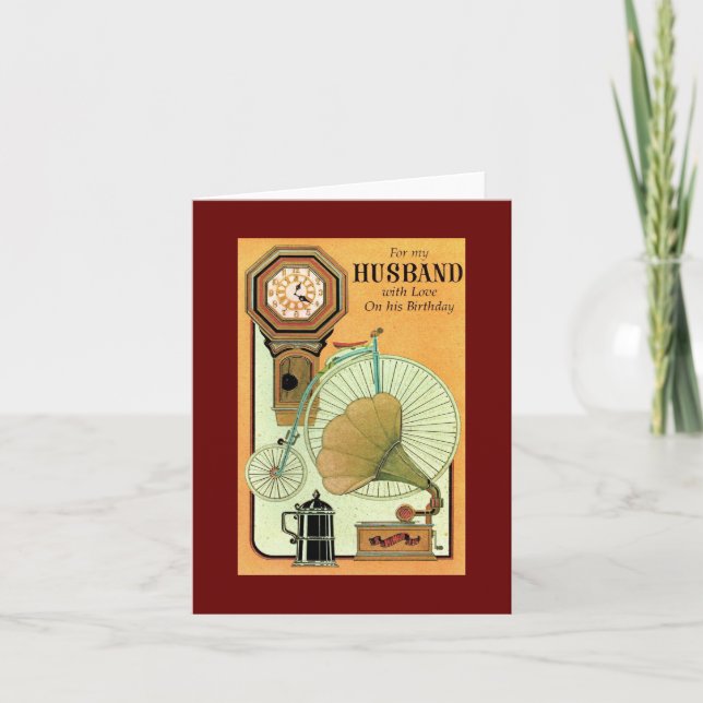 Vintage Husband Birthday Card (Front)