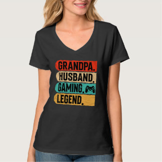 Vintage Husband Grandpa Gaming Legend Gamer Grandp T-Shirt