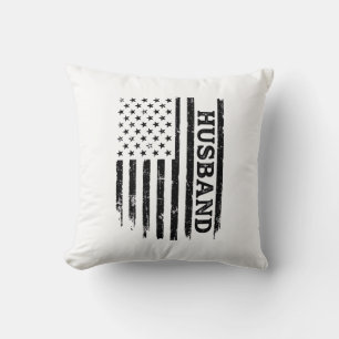 Vintage Husband Patriotic Flag Shirt Design_1 Cushion