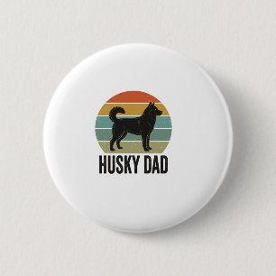 Vintage Husky Dad Retro Dog Vector Design_1 6 Cm Round Badge