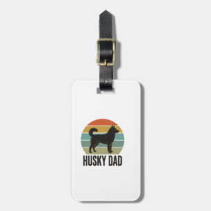 Vintage Husky Dad Retro Dog Vector Design_1 Luggage Tag