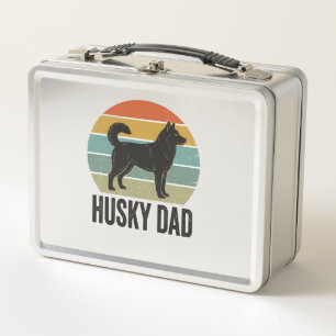 Vintage Husky Dad Retro Dog Vector Design_1 Metal Lunch Box