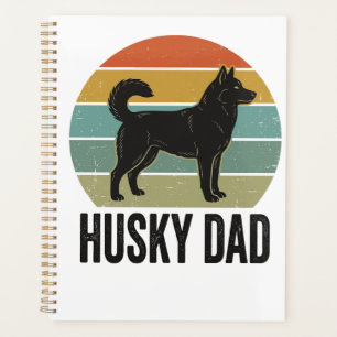Vintage Husky Dad Retro Dog Vector Design_1 Planner