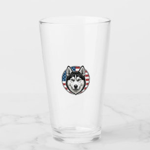 Vintage Husky Patriotic Dog Vector Shirt Design_1 Glass