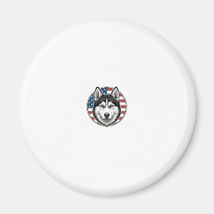 Vintage Husky Patriotic Dog Vector Shirt Design_1 Magnet