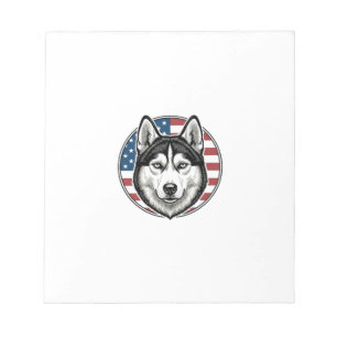Vintage Husky Patriotic Dog Vector Shirt Design_1 Notepad
