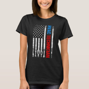 Vintage HVAC Technician USA HVAC Tech American Fla T-Shirt