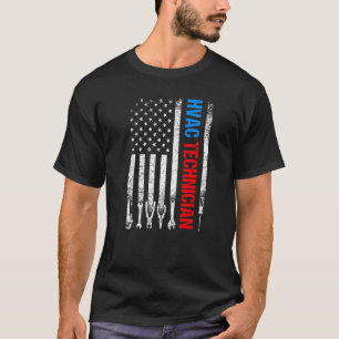 Vintage HVAC Technician USA HVAC Tech American Fla T-Shirt