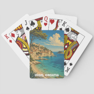 Vintage Hvar Croatia Adria Coast Scenery Playing Cards