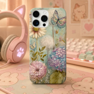 Vintage Hydrangea and Dandelion Fairy Garden Magic iPhone 16 Pro Max Case