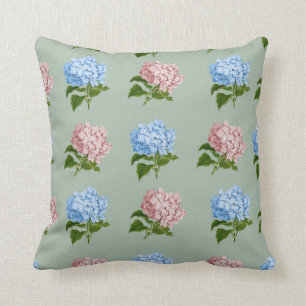 Vintage Hydrangea Floral Design Cushion