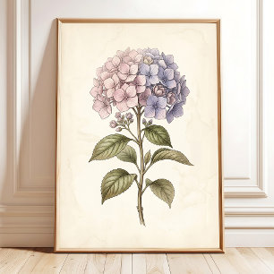 Vintage Hydrangea Floral Wall Art