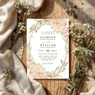 Vintage Hydrangea Rustic Elegant QR Code Wedding Invitation