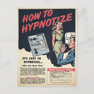 Vintage Hypnotise Advertisement Postcard