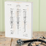 Vintage Hypodermic Syringe Patent Wood Box Sign<br><div class="desc">This is the perfect gift for the medical professional or student in your life! The 1947 patent design print for the hypodermic needle is right at home on a vintage white distressed wooden sign. It makes an unusual accessory and conversation piece for any office or dorm room.</div>
