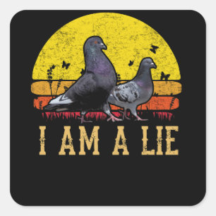 Vintage I Am A Lie Bird Aren't Real Spies Gifts Square Sticker